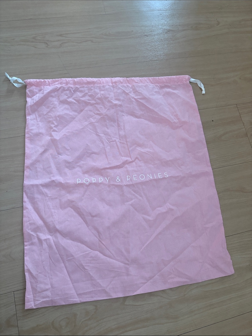 Poppy & Peonies Light Pink Drawstring Dust Bag